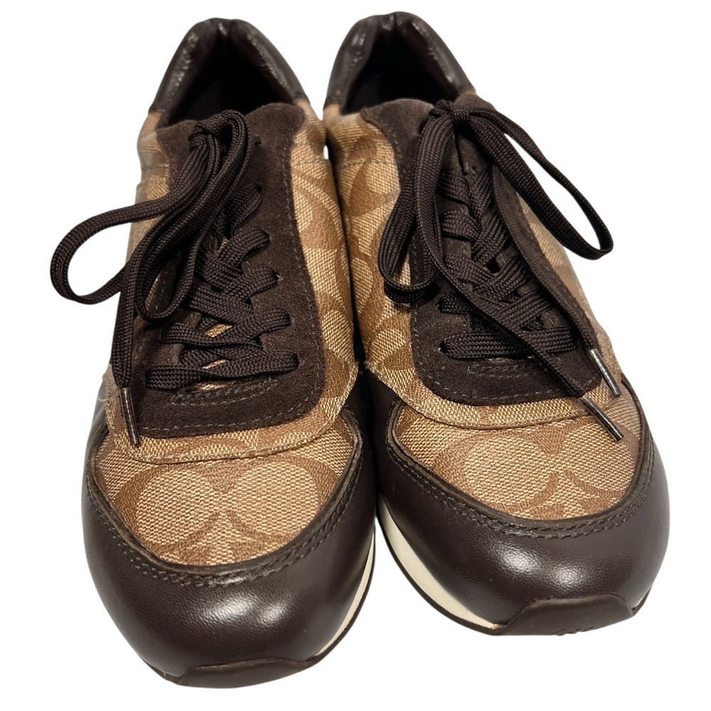 COACH Rebecca Khaki Chestnut Brown Sneakers Shoes Women's Size 8.5 - Picture 5 of 16